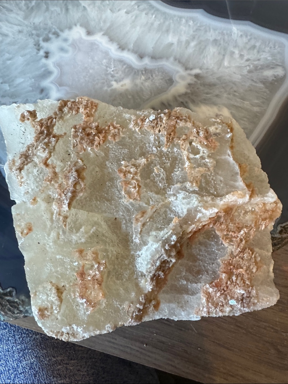 Crystal/Calcite Raw Piece With Druzy.  5.5” Wide and 5.75”  High